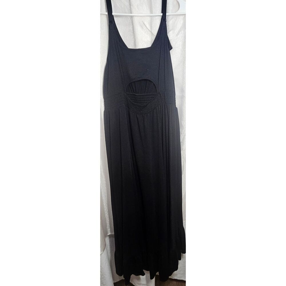 Torrid Black HiLow Maxi Dress Size 3 Open Back Ruffle Front Pockets NWOT - Picture 3 of 4